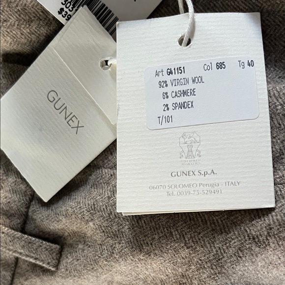 GUNEX Controlloa Virgin Wool/Cashmere Wide Leg Beige Trouser Size 4 L34” NWT - Picture 10 of 10